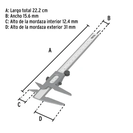 Pretul VER-6PX, Vernier de 6", Pretul, fabricado en acero