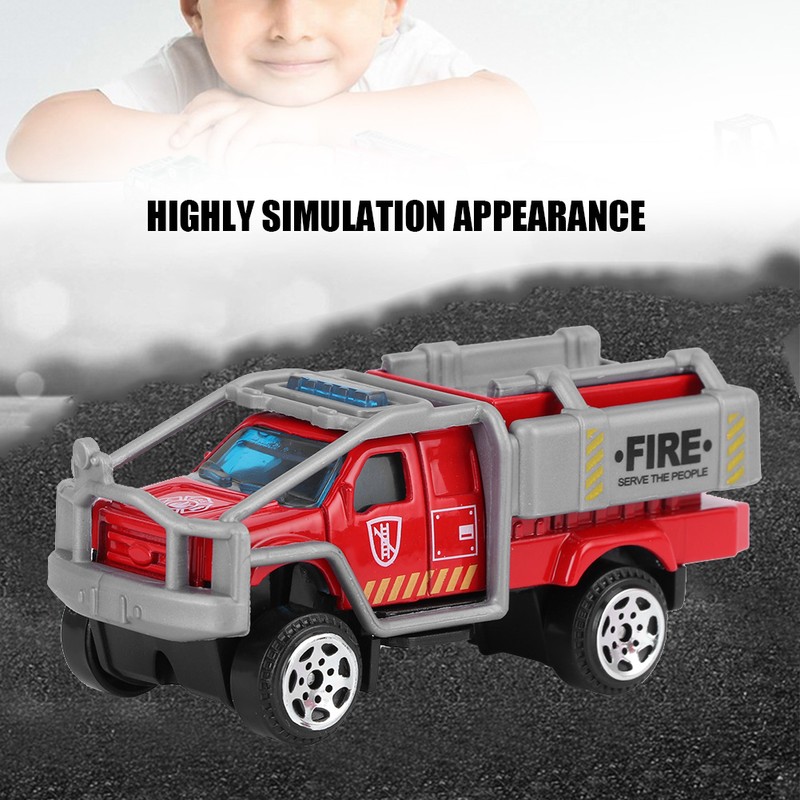 6pcs 1:64 Engineering Car Model Alloy Simulation Vehicle Car Model