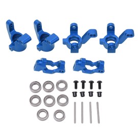 RC Steering Group Assembly Set Aluminum Alloy RC Car Steering Assembly Kit for Traxxas Latrax Teton 1/18 Blue