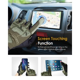 OneTigris Full Finger Gloves, Cycling Gloves Touch Screen Gloves Men Women for Outdoor Sports Cycling Motorcycle Motorbike Hiking, Ranger Green, XL