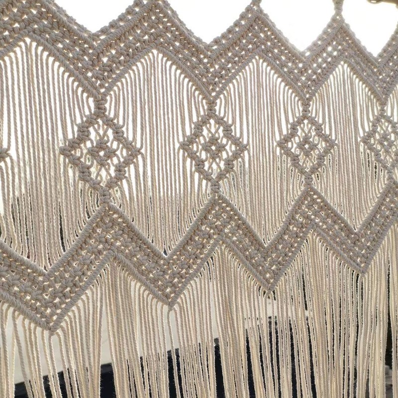 Achart - Cenefa de macramé, paneles de cortina de macramé,