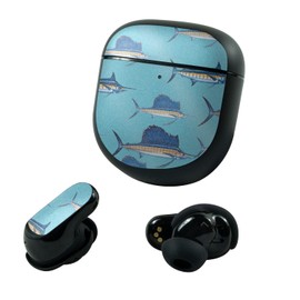 MightySkins Glossy Glitter Skin Compatible with Bose QuietComfort Earbuds II (2022) - Billfish Stripes | Protective, Durable High-Gloss Glitter Finish | Easy to Apply and Change | Made in The USA