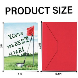 HiBathti Fathers Day Card Golf - 5X7 Funny Golf Fathers Day Card with Envelope - Funny Dad Gifts from Daughter Son, Unique Father Days Gifts for Husband from Wife, Father's Days Cards for Dads