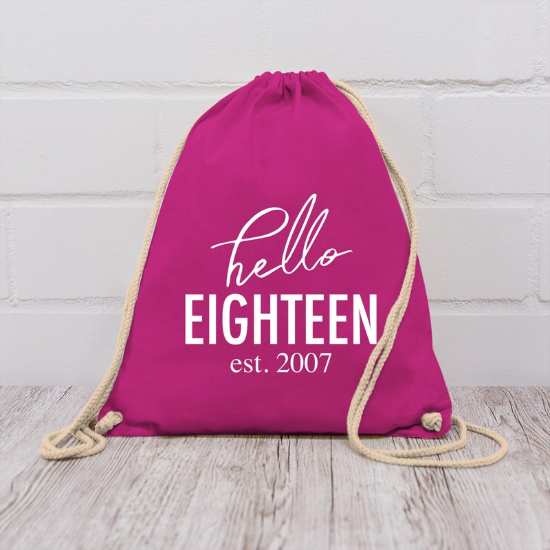 Shirtracer - Gym Bag Backpack - 18th Birthday - Hello