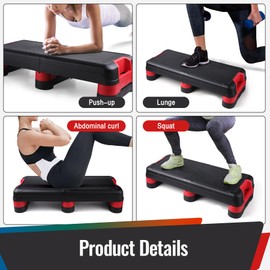 Stooder 33.5" Aerobic Exercise Folding Step Platform for Home Workout, Configurable 3 Height Workout Stepper for Office Indoor Home Gym Exercise, Lightweight, Save Storage Space Aerobic Step Platform