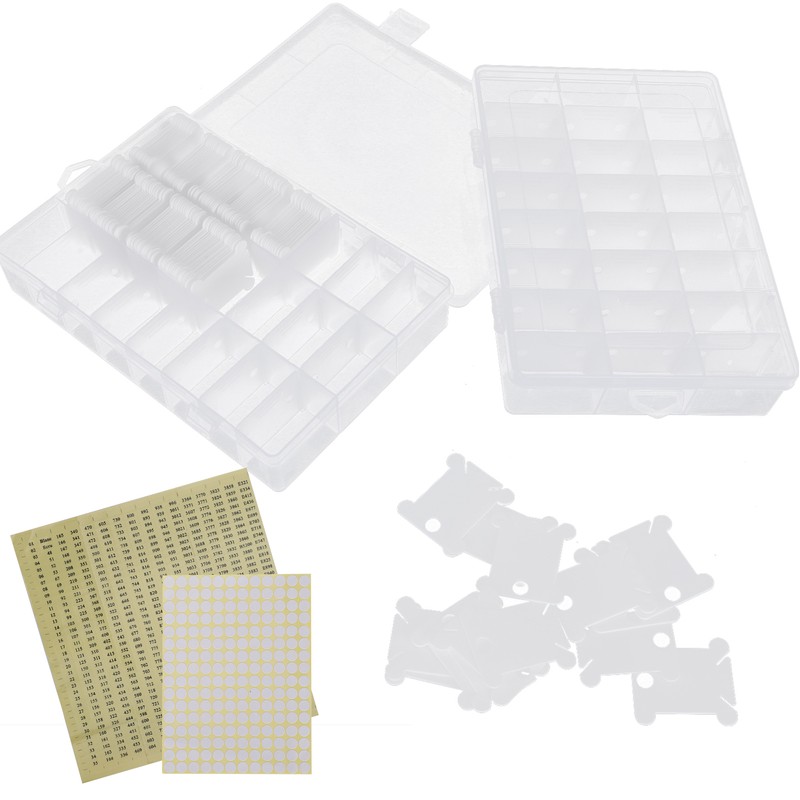 150Pcs Sewing Floss Bobbins Winding Plate Stitch Organizer Set Embroidery