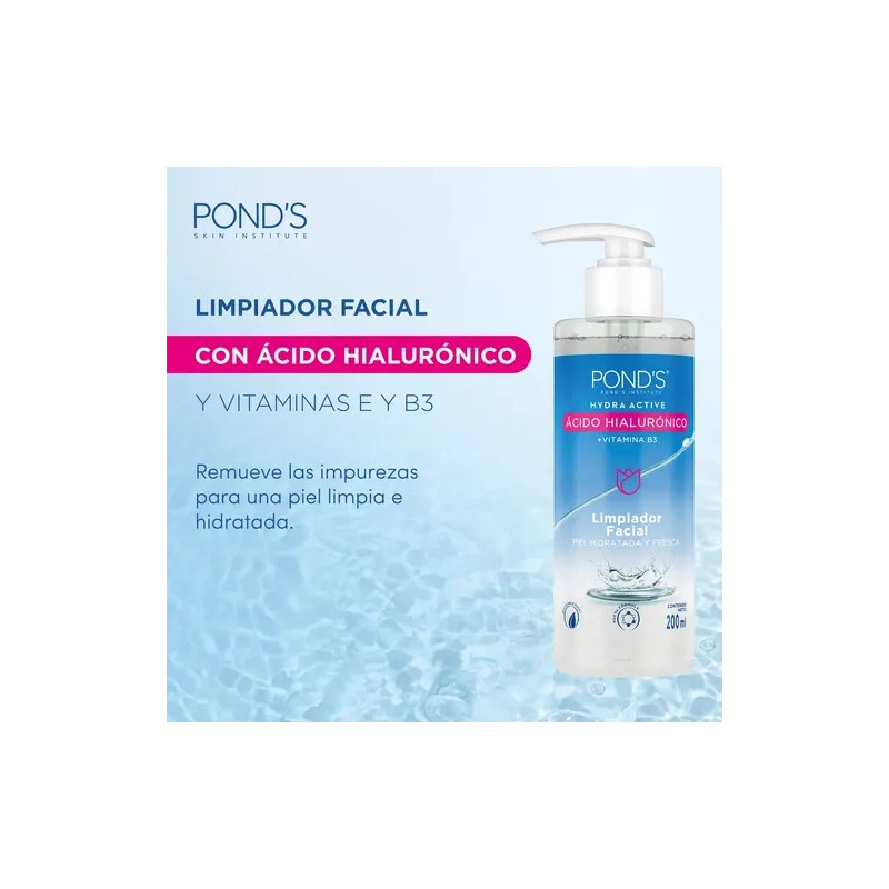 Limpiador Facial PONDS Ácido Hialurónico Vitaminas B3 200ml