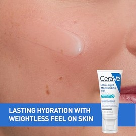 CeraVe- Gel hidratante ultraligero | Gel hidratante facial con ceramidas, niacinamida y ácido hialurónico