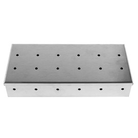 VOANZO 1 PCS BBQ Stainless Steel Smoker Box,Outdoor Cooking Charcoal Grills,Wood Chip Smoke Box, Universal BBQ Grilling Accessory, Add Smokey Flavor To Meat