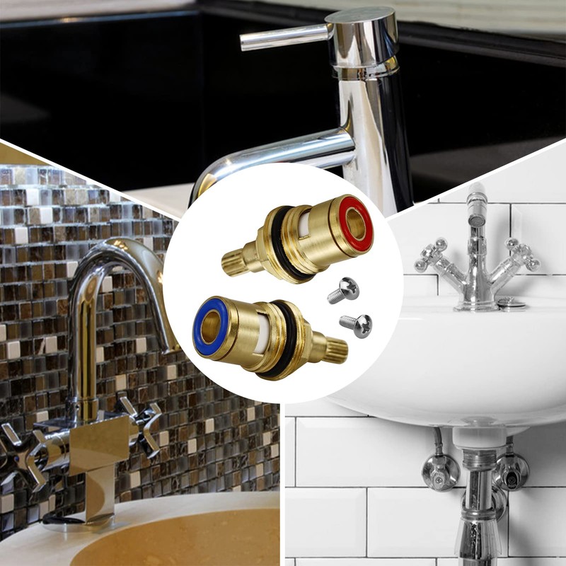 2 Sets Replacement Bathroom,Tap Indices Hot and Cold Inserts, Kitchen