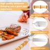 20Pcs Bamboo Silverware Set, Stainless Steel Spoon Fork and Cutter