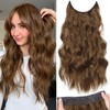 KooKaStyle Invisible Wire Hair Extensions with Transparent Wire Headband Adjustable