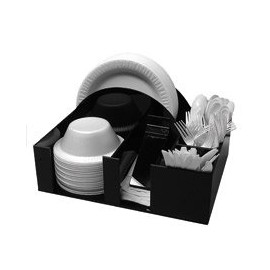 Paper Plate and bowl Barbecue Holder Napkin Dispenser Knife Fork Spoon Organizer, BBQ or Picnic Caddy (3014)