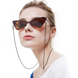 EPIRORA Glasses Chain for Women Men - Sunglasses Strap Face Mask Holder Lanyard Popcorn Chain Necklace, Anti-lost String for Glasses Retainer, Black