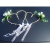 Top Hearts Car Jewellery Bridal Couple Rose Decoration Car Decoration Wedding Car Wedding Decoration Car (Maxi White)
