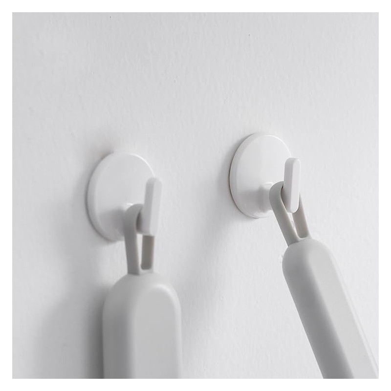 lightstar 6 Pcs Adhesive Hooks, Plastic Hooks, Small Wall Hooks