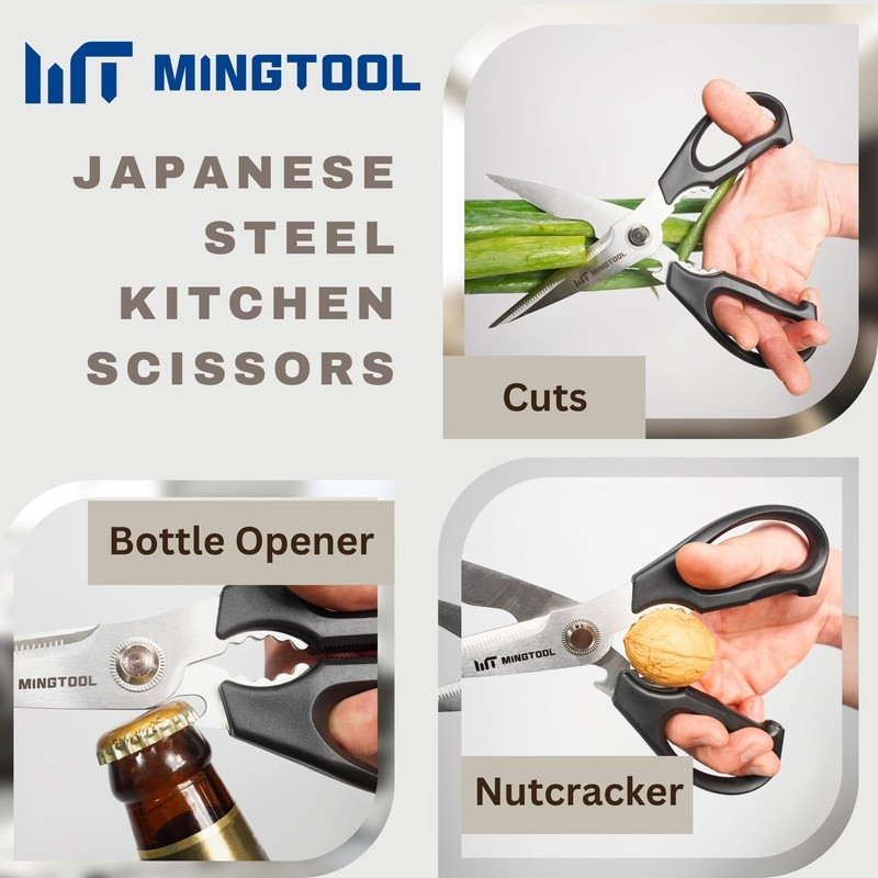 MINGTOOL Kitchen Scissors All Purpose, Stainless Steel Kitchen Shears Heavy