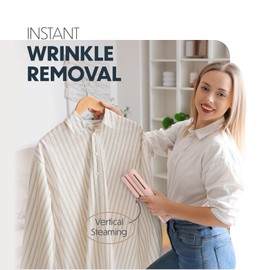 Portable Steamer for Clothes, Professional Handheld Garment Steamer 15s Fast Heat-up, 70ml Water Tank, 900W Mini Steam Iron for Home and Travel