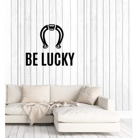 Vinyl Wall Decal Good Luck Symbol Horseshoe Be Lucky Stickers Mural Large Decor (g3723) Black