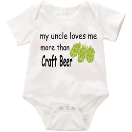 My uncle loves me more than craft beer - Hobbs Infant Romper Creeper - Baby Shower - Baby Reveal - Birthday