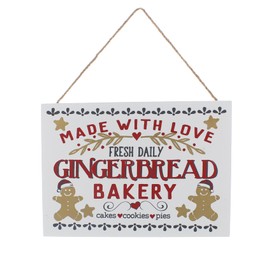 Festive Christmas Xmas Wooden Sign Vintage Rustic Signs Wall Sign Decor Bar Home Decor Yard Signs Wall Plaque Vintage Art Ornament Gingerbread Bakery Gingerbread Man