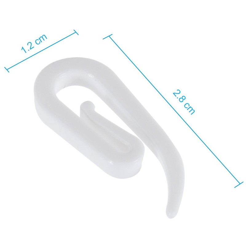 Anpro Pack of 120 Plastic Curtain Hooks White 2.8 x