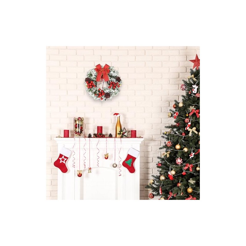 masoe Corona de Navidad para Puerta，Guirnalda Navidad, Corona de Navidad,
