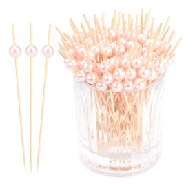 Cocktail Sticks for Valentine's Day Cocktail Sticks for Food Cocktail Skewers with Pink Beads Cocktail Party Decoration Drinks 12 cm Toothpicks Food Picks Wooden Skewers Finger Food Pack of 120