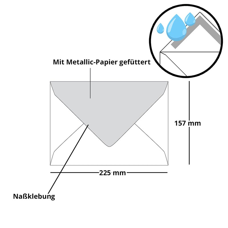 10 x DIN C5 envelopes, 15.7 x 22.5 cm, in