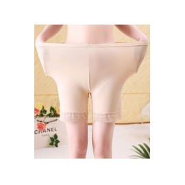 Gold Japan Women's Pants, Large Size, Spats, Crotch, Stretch, Lace, 3/4 Length, Short, beige