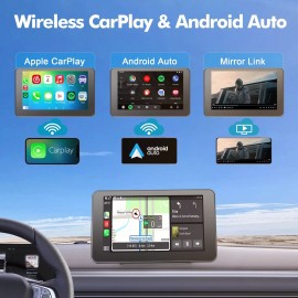 [Hieha] 2024 Newest Wireless Portable Apple CarPlay Android Auto, CarPlay Stereo