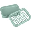 Green Bathroom Soap Dish Double Layers Mesh Drainage Quick Drying