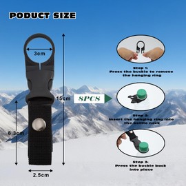 KQDRAVINE Pack of 8 Bottle Holder Belt with Belt Buckle, Bottle Holder Bag, Portable Cup Holder Belt, Water Bottle Holder Clip for Camping, Hiking, Fishing and Other Outdoor Activities