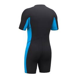 Hevto Wetsuits Men 2mm Neoprene Front Zip Shorty Wet Suit in Cold Water for Swimming Surfing Diving Snorkeling Paddle Boarding (M3-Blue, XXL)