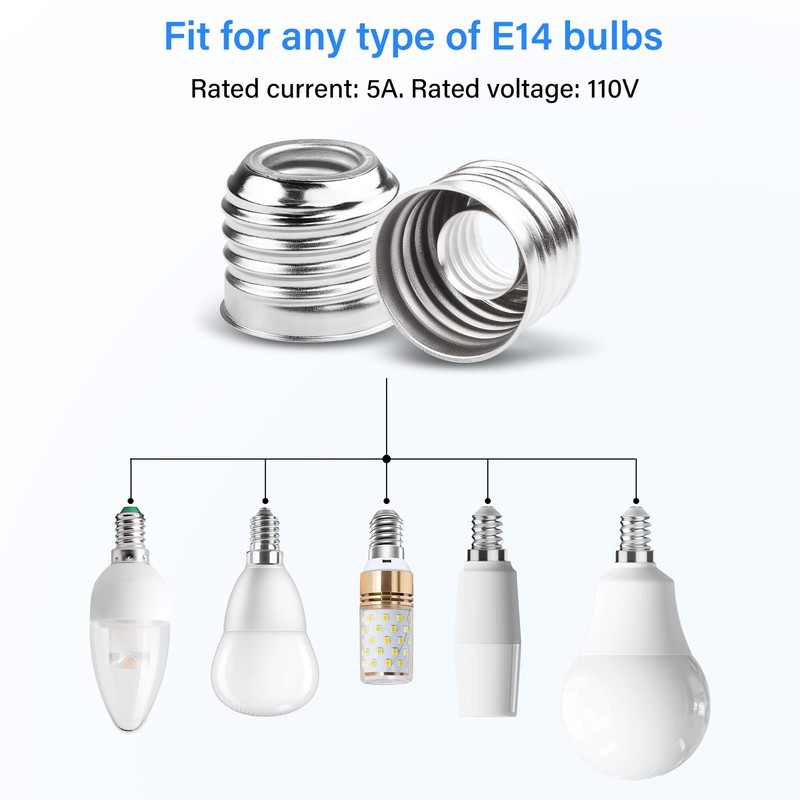 SinLoon 10 Pcs E27 to E14 Socket Adapter E27 to