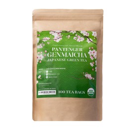 Organic Japanese Genmaicha | 100 Tea Bags | Organic Japanese Green Tea + Roasted Brown Rice | by Pantenger.