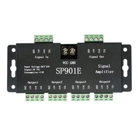 DC 5V-24V LED Pixel Strip Amplifier Signal Data SPI Repeater SP901E 4/8 Channels TTL Splitter for WS2812B,WS2811,WS2813,SK6812 Can Work with K-1000C/T-1000S,Arduino X2 Music Controller