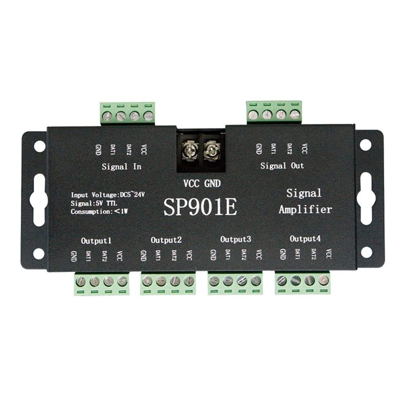 DC 5V-24V LED Pixel Strip Amplifier Signal Data SPI Repeater
