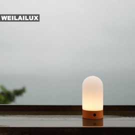 WEILAILUX Battery Operated Shower Lamp Waterproof, Small Portable Cordless Table Lamp Rechargeable, Touch Dimmable Mood Light for Home/Patio/Dining/Outdoor (Green)