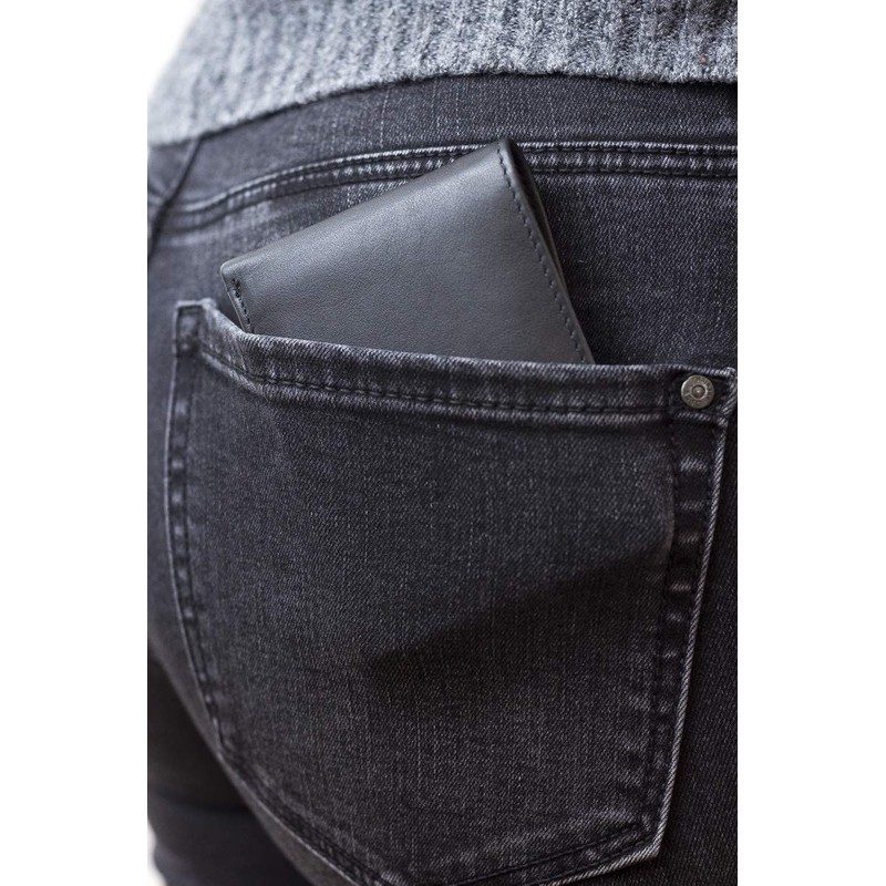 Mens Wallet LEAS, Genuine Leather, black - ''LEAS Mini-Edition''