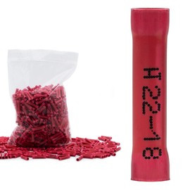 REBUILD SKILLS (Red 22-18GA 100PK Insulated Crimp Style Butt Connectors. Crimp Wire Gauges AWG 22-18, Insulated Splice Terminals, PVC Butt Splice