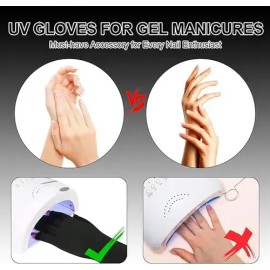 Guantes Para Manicure Protección Contra Uv (1 Par) Negro
