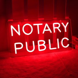 Vinray Notary Public Neon Sign,Inform of Business Services Provided of Notaries,Easy Hanging on Wall,5V USB Power Supply.16 * 8inches.
