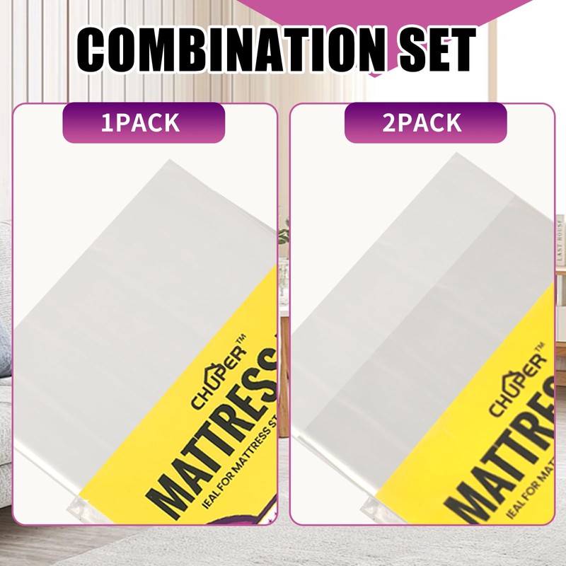 CHUPER 2 PACK Queen Mattress Bag for Moving Storage, Waterproof