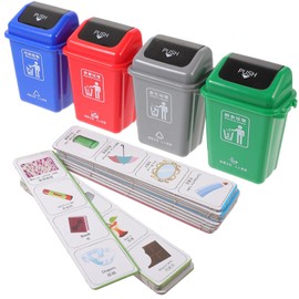 Totority 1 Set Garbage Sorting Toys Mini Trash Can Kids Toys Garbage Can Mini Recycle Bin Trash Dumpster Trash Kids Garbage Sorting Plaything Garbage Sorting Game Toy Puzzle Toy Set