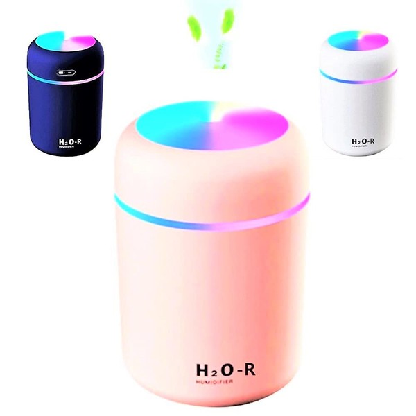 H₂O-R Portable Humidifier, Ultrasonic Humidifier, Tabletop, Smartphone Charger Used, Hypochlorous Acid Water, Aroma Water Compatible, Japanese Instruction Manual Included, Tabletop/Car Mini Humidifier, Lightweight, Compact, Drying/Hay Fever, 10.1 fl oz (