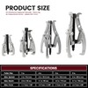 Motor Tech Gear Puller Set, 3" 4" 6" 8'' 3
