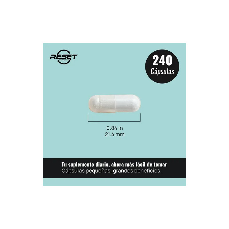 Reset Nutrition Glicinato Magnesio 400mg Estrés 240cáp