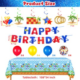 Hedgehog Birthday Party Decorations HappyBirthday Banner Tablecloth Balloons Hanging Swirls for Kids Birthdays Party Supplies (Hedgehog)