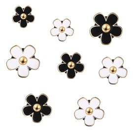 Pack of 8 Car Decoration Interior, Car Essentials Aesthetic Girl, Car Decoration Interior Women, Daisy Flower Car Air Freshener Clip, for Car Interior, Office, Home Decorations (Black, White)